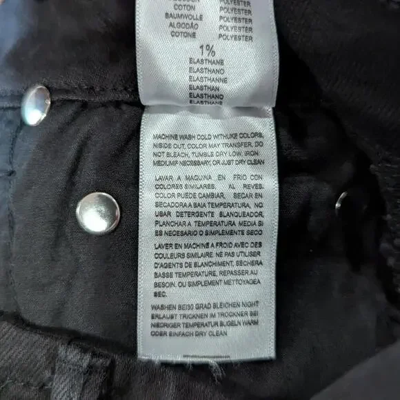 MOTHER The Swooner Dagger Ankle Fray Jeans Black Sheep Glitter Stripe 29 - Picture 8 of 9